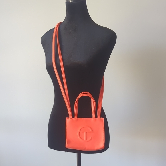 Telfar Orange Mini Bag Crossbody Structured - Picture 1 of 8